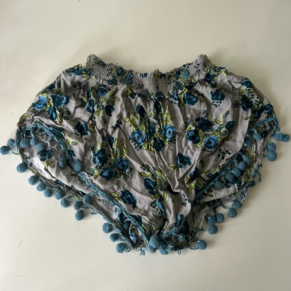 NATURAL LIFE Blue Floral High Waist Shorts